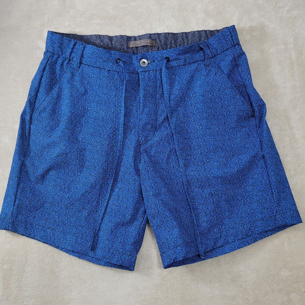 Robert Graham Blue Textured Flat Front Men's Shorts